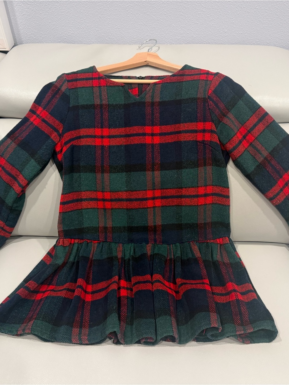 Plaid Christmas Holiday Long Sleeve Dress - Picture 3 of 4